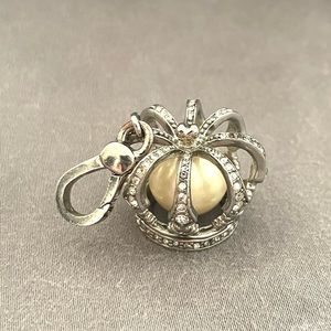 Juicy Couture Silver Crown Bracelet Charm with Silver clasp and Pearl